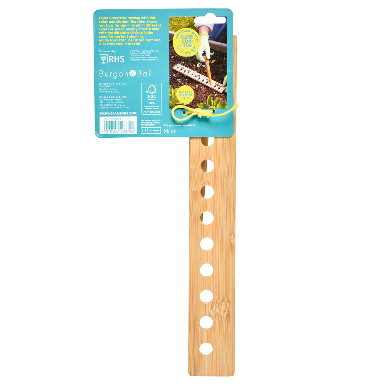 Children's Planting Ruler & Dibber Set | RHS Growing Gardeners | Burgon ...
