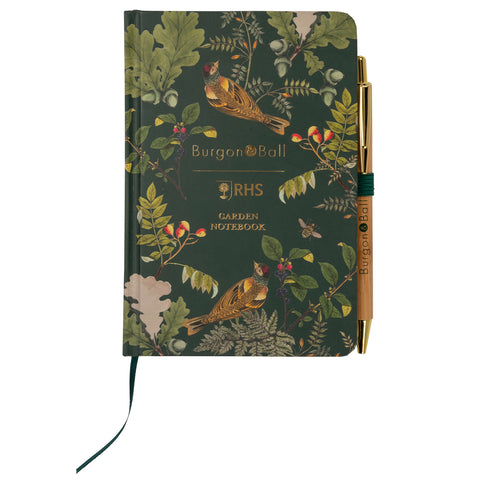 RHS Gifts for Gardeners 'Woodland Wonders' Garden Notebook and Pen by Burgon & Ball