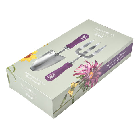 Burgon and Ball RHS Gifts for Gardeners 'Asteraceae' gift-boxed trowel and hand fork set