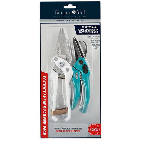 Burgn & Ball Footrot Shear Farmer Pack - Professional Footrot Shear with Plain Blades