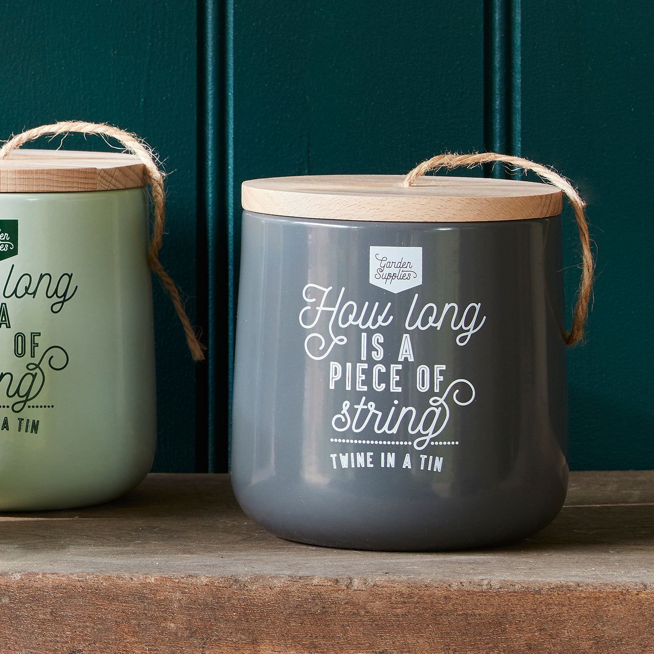 Twine Dispenser with 120m of Jute Twine Charcoal Burgon & Ball