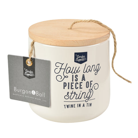 Twine dispenser with 120m jute twine by Burgon & Ball - stone colour
