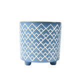 Bilbao indoor plant pot, large blue, by Burgon & Ball