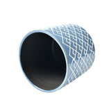 Bilbao indoor plant pot, large blue, by Burgon & Ball