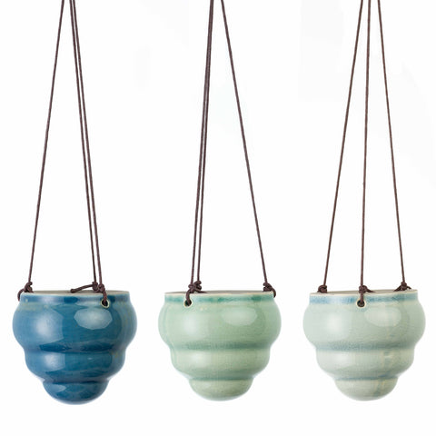 Bombini hanging pot trio by Burgon & Ball, indoor plant pots