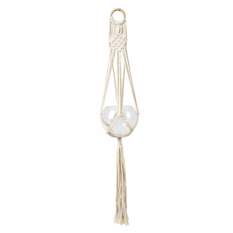 Woodstock macramé plant pot hanger by Burgon & Ball