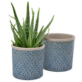 Porto dark blue glazed indoor plant pot by Burgon & Ball (large)