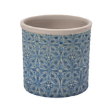 Porto dark blue glazed indoor plant pot by Burgon & Ball (small)