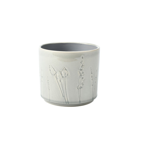 Provence indoor plant pot, small grey, by Burgon & Ball