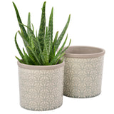 Tuscany grey glazed indoor plant pot, large, by Burgon & Ball