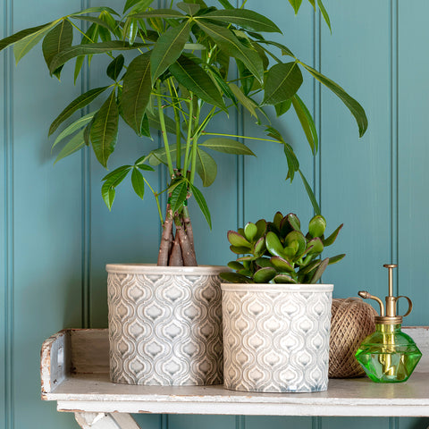 indoor plant pots b&q Venetian Grey Glazed Pot - Large