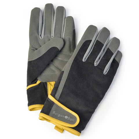 Dig The Glove gardening glove in Slate Corduroy, medium-large size, by Burgon & Ball