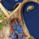 'Love The Glove' Oak Leaf ladies' gardening glove in Navy, size Medium-Large, by Burgon & Ball