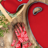 'Love The Glove' Oak Leaf ladies' gardening glove in Poppy, size Medium/Large,  by Burgon & Ball