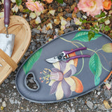 Kneelo® memory foam garden kneeler in RHS 'Passiflora' design, by Burgon & Ball