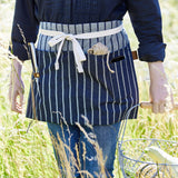 Sophie Conran for Burgon & Ball gardener's waist apron, half apron, blue ticking stripe