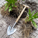 RHS-endorsed mid-handled perennial spade by Burgon & Ball, heart-shaped trowel