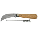 Burgon & Ball RHS-endorsed classic wooden-handled pruning knife and sharpening steel gift set